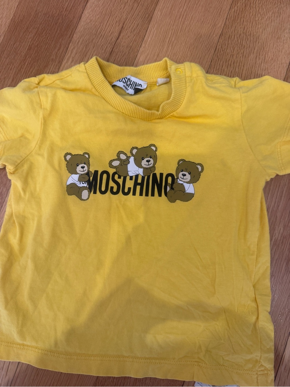Moschino Baby Yellow Teddy Bear Logo Tee